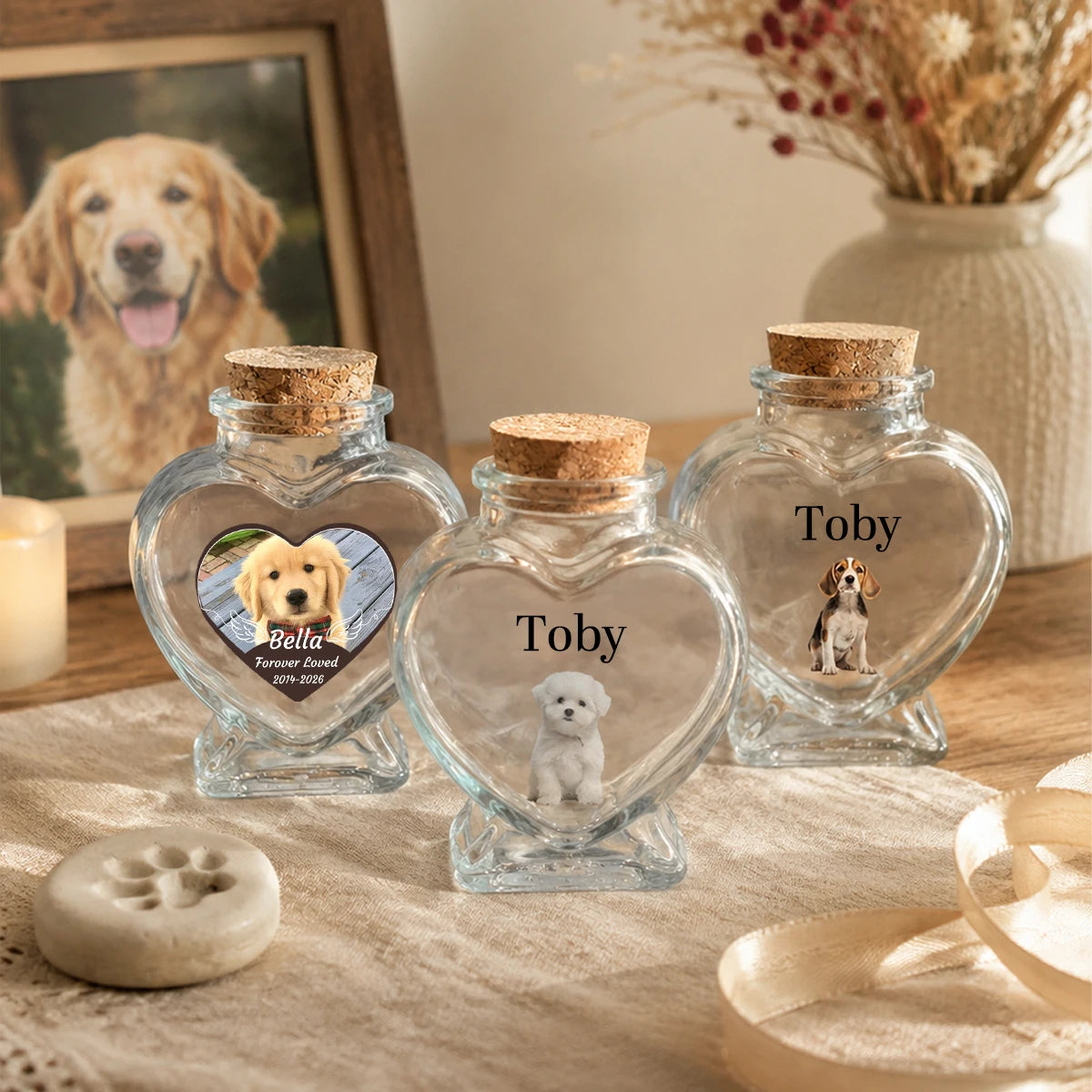 Custom Heart Pet Memory Bottle