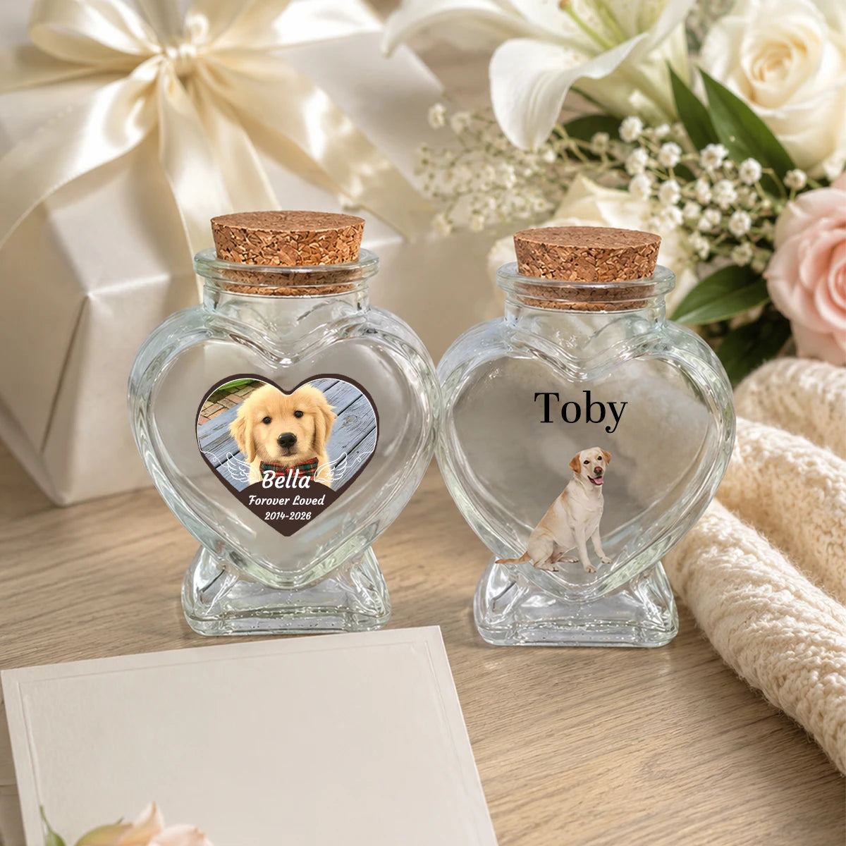 Custom Heart Pet Memory Bottle