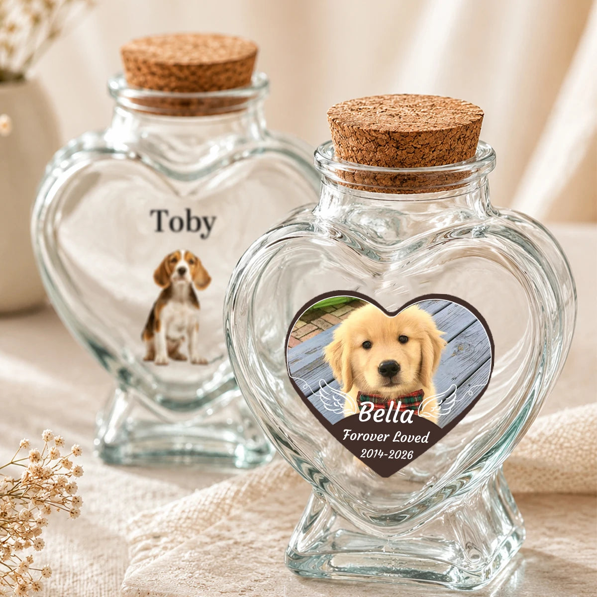 Custom Heart Pet Memory Bottle