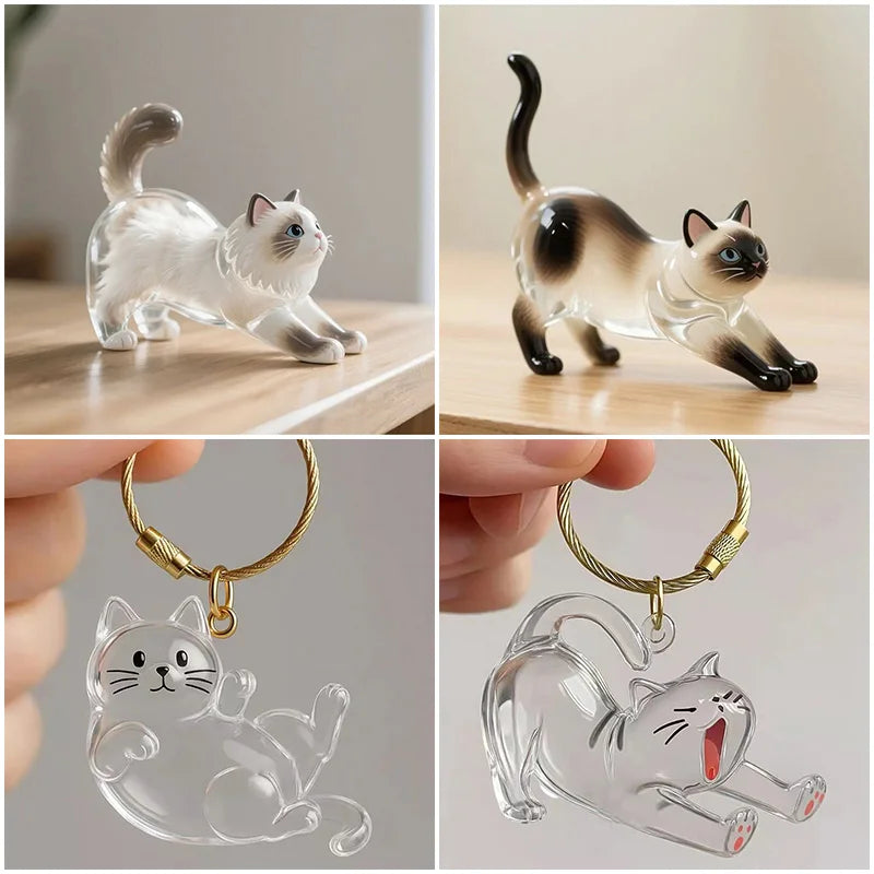 Cat Hair Memorial Storage Keychain Cat
