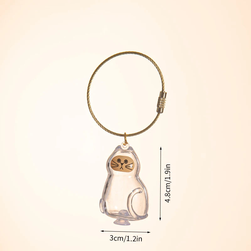 Cat Hair Memorial Storage Keychain Cat