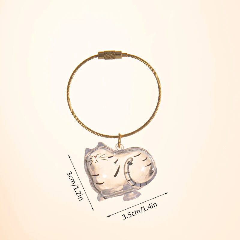 Cat Hair Memorial Storage Keychain Cat