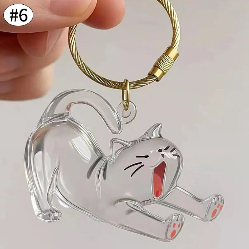 Cat Hair Memorial Storage Keychain Cat