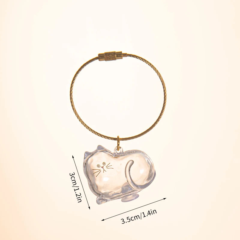 Cat Hair Memorial Storage Keychain Cat
