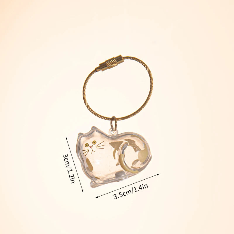 Cat Hair Memorial Storage Keychain Cat
