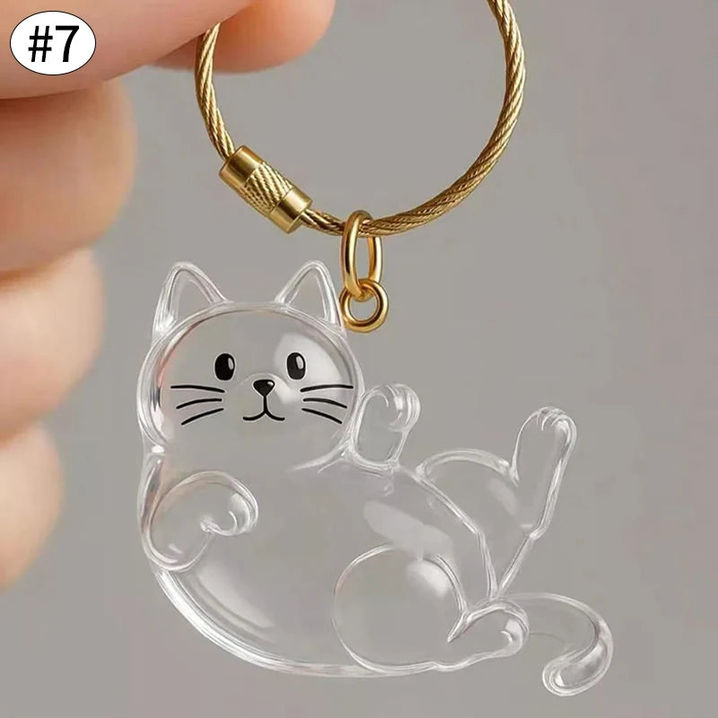 Cat Hair Memorial Storage Keychain Cat